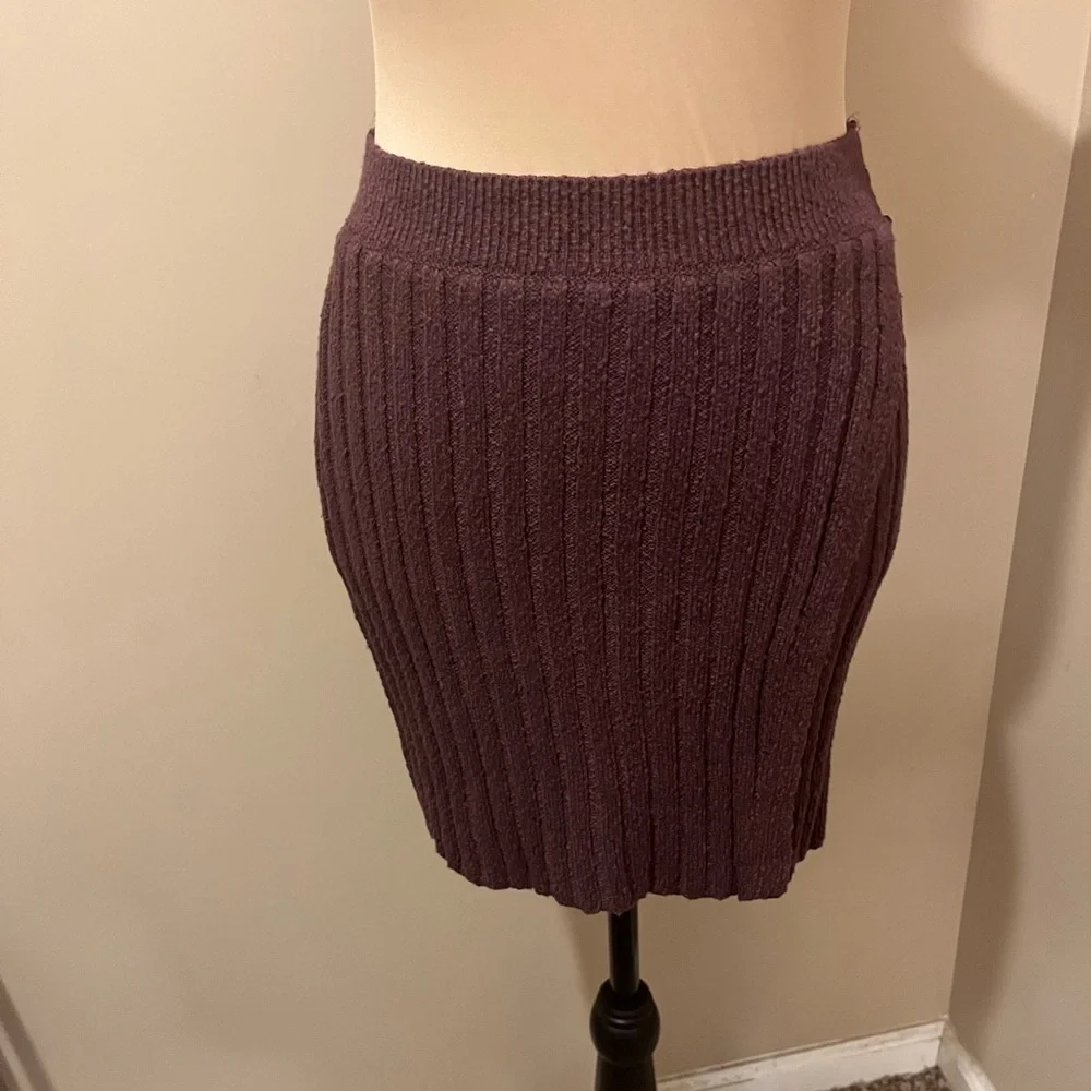 Free People Mod Wrap Skirt in Ribbed Knit Cotton Blend, size XS